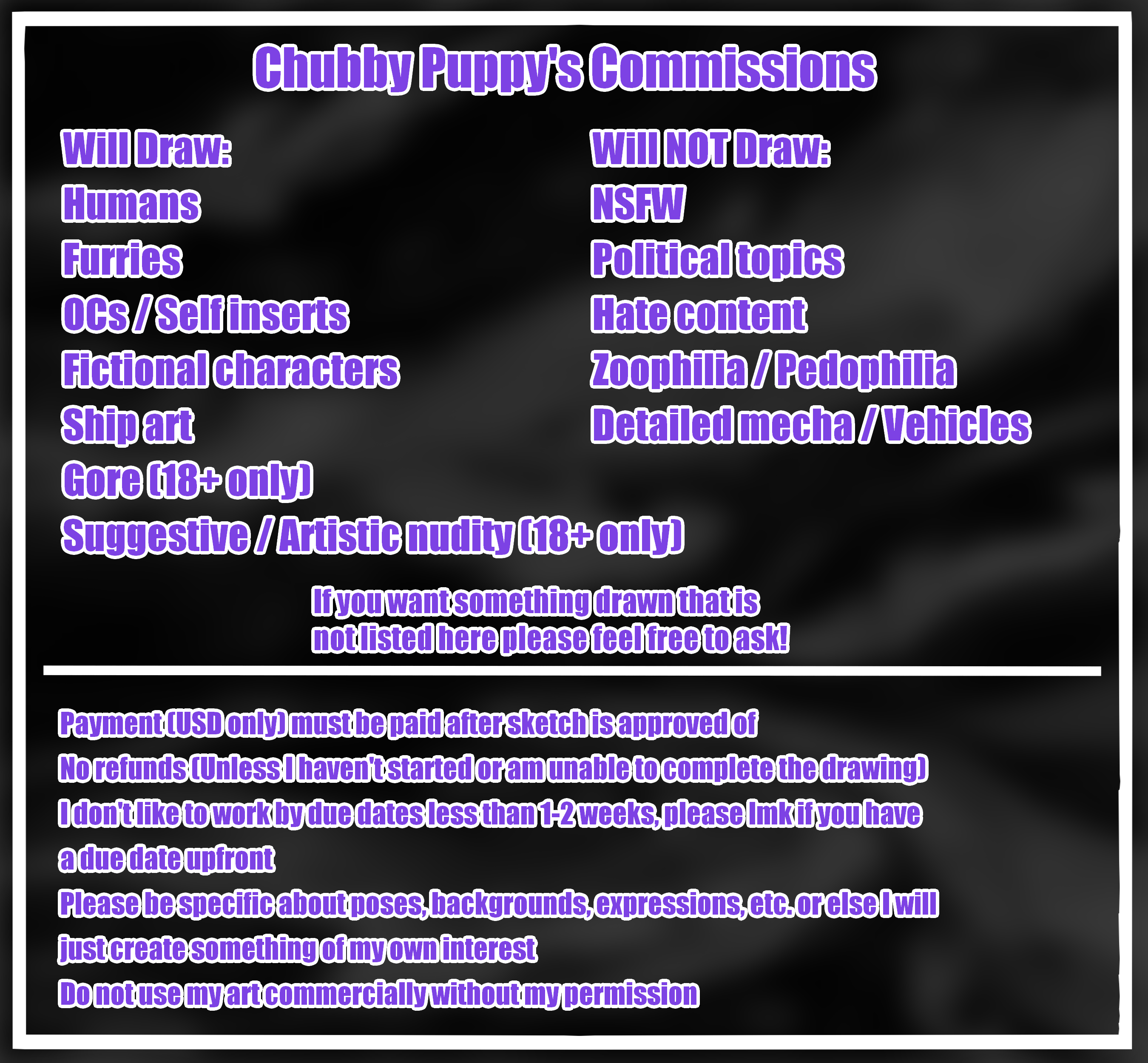 commission info